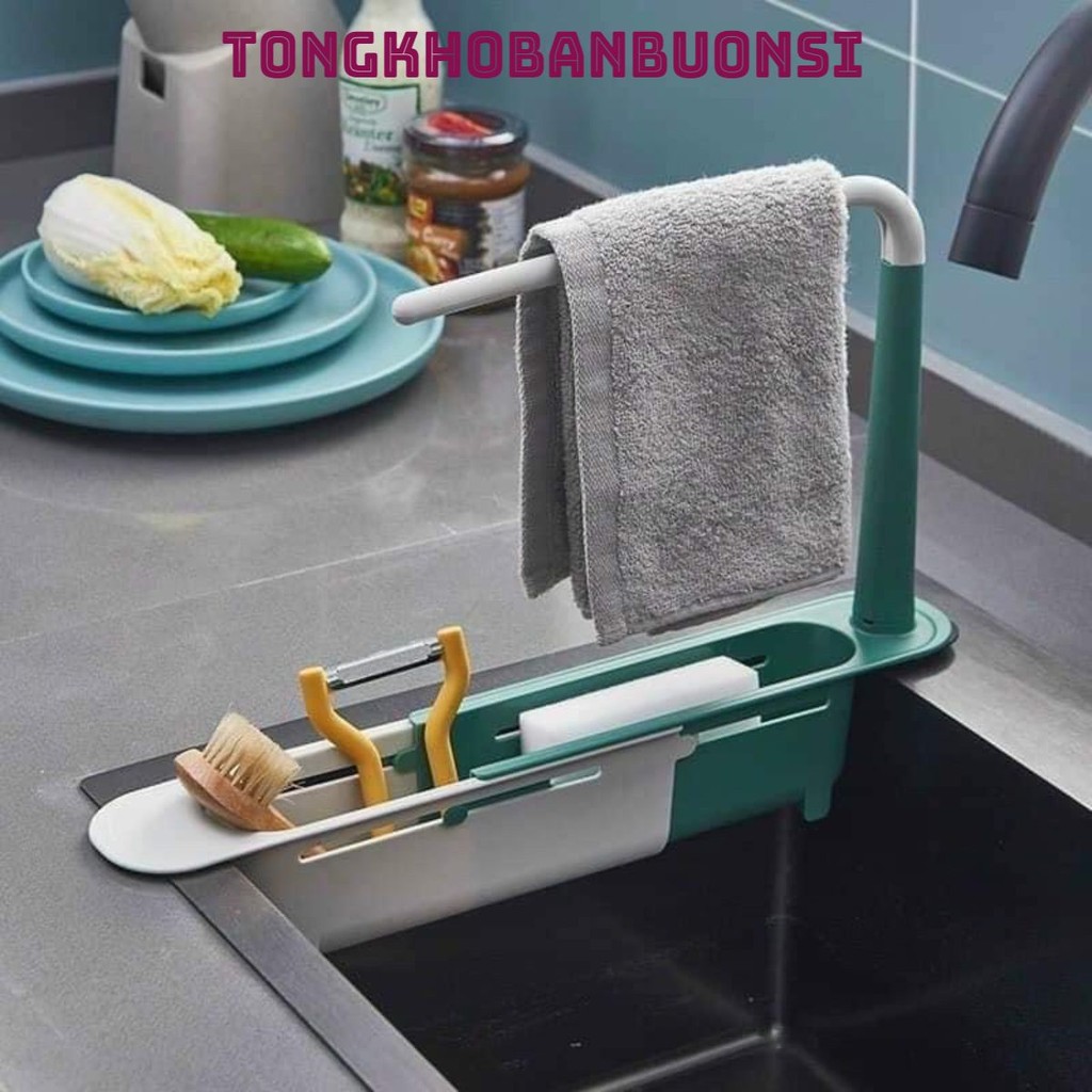 Khay Để Giẻ Rửa Bát , Kệ Đựng Đồ Rửa Chén Bát Gác Bồn Đa Năng , Giá Bồn Rửa Bát Tiện Ích - KHAY7698
