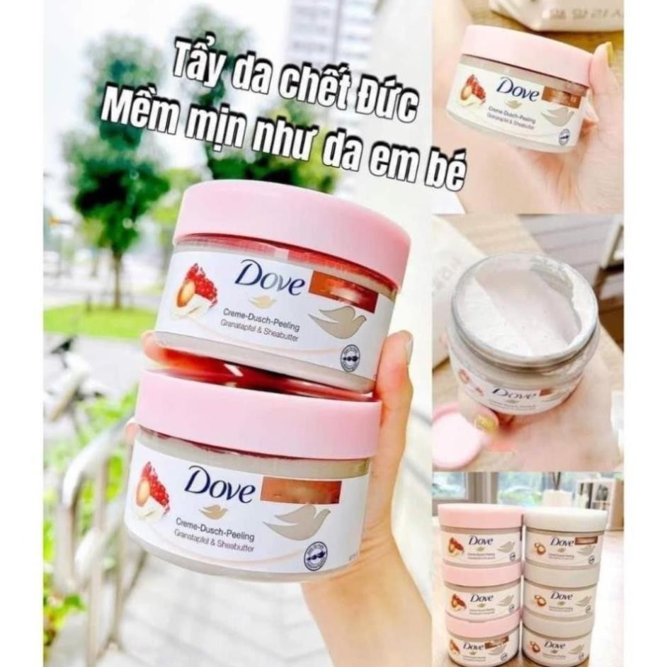 Kem Tẩy Tế Bào Chết Dove Macca, Lựu Đỏ Sáng Mịn, Chăm Da  Dưỡng Trắng Da Hiệu Quả 225ML