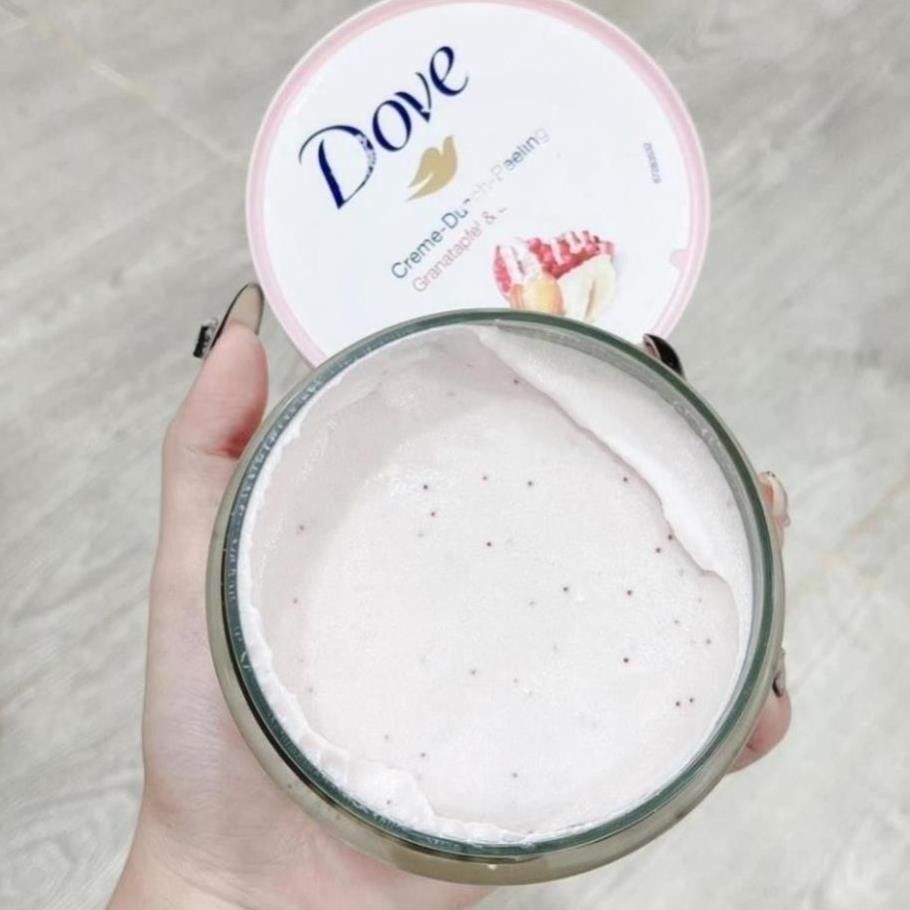 Kem Tẩy Tế Bào Chết Dove Macca, Lựu Đỏ Sáng Mịn, Chăm Da  Dưỡng Trắng Da Hiệu Quả 225ML