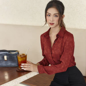 Áo Sơ Mi Nữ Công Sở GILLEE Họa Tiết Chấm Tròn Sang Trọng FAS218