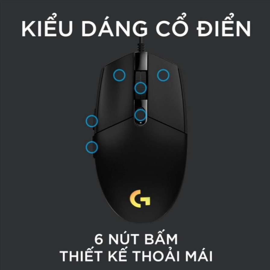 Chuột Máy Tính Logitech G102 Lightsync game có dây  - cấu hình thiết lập RGB, 6 nút lập trình HOT