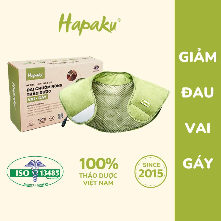 Ảnh Tấm Thảo Dược Thay Thế Cho Đai Chườm Vai Gáy Cổ HAPAKU Làm Nóng Bằng Điện, Giảm Đau Mỏi Vai Thư Giãn 3