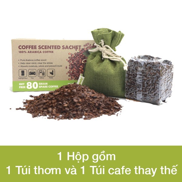 Ảnh Túi Thơm Cà Phê Arabica Nguyên Chất Khử Mùi Ô Tô Hapaku, Khử Mùi Nhà Bếp 1