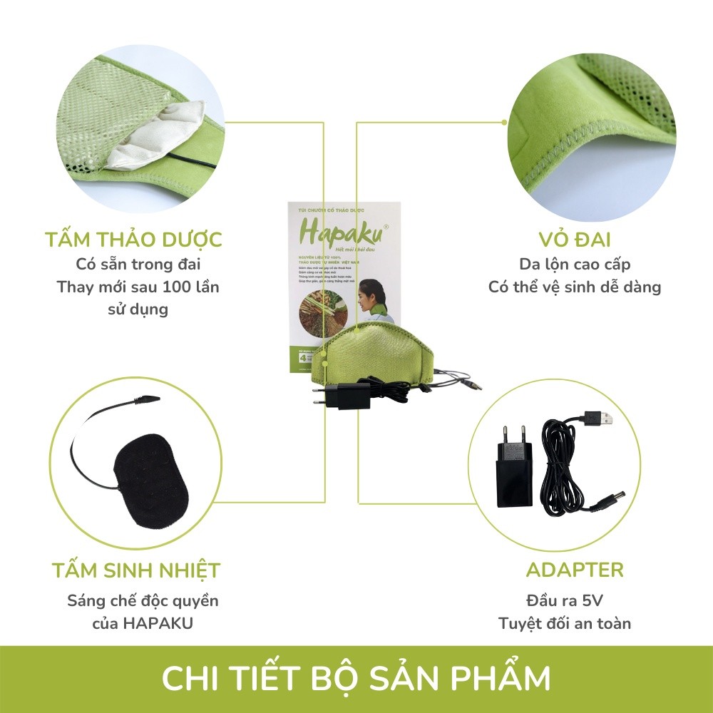 Ảnh Đai Chườm Thảo Dược Cổ Gáy Hapaku, Giảm Đau Nhức Mỏi Cổ Gáy, Thư Giãn Ngủ Ngon 4