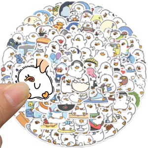 Bộ 100 Hình Dán Graffiti Chú Vịt Mập Mạp Dùng Trang Trí Điện Thoại / Ván Trượt / Laptop