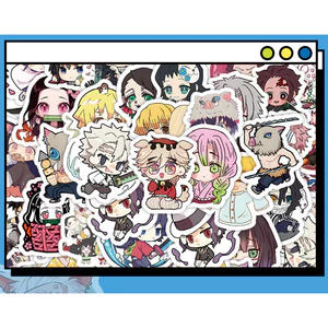 Bộ 60 Sticker Dán Trang Trí Hình Demon Slayer Kimetsu No Yaiba