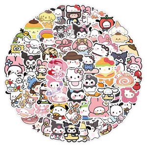 100 cái phim hoạt hình dễ thương sanrio hỗn hợp mymelody cinnamoroll hellokitty pochacco kuromi hình dán trang trí đột q