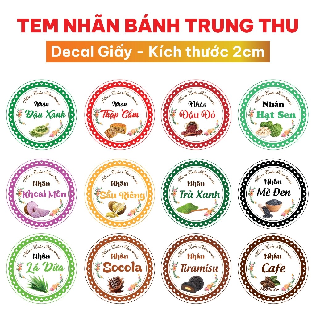 Tem nhân trung thu , tem dán Bánh Trung Thu | Shopee Việt Nam