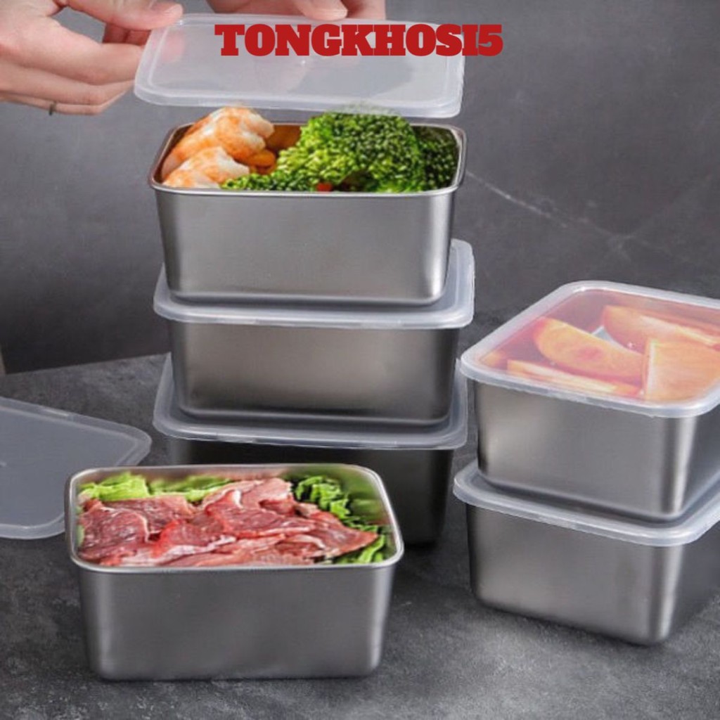 hộp VUÔNG đựng thực phẩm INox 304 Kèm Nắp .ĐTBX