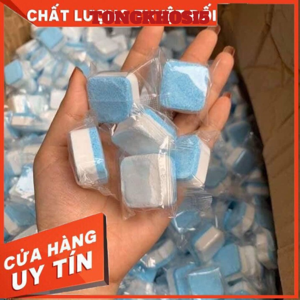1 HỘP 12 VIÊN TẨY VỆ SINH LỒNG MÁY GIẶT - Viên Tẩy Vệ Sinh Lồng Máy Giặt Diệt Khuẩn, Tẩy Chất Cặn Lồng Máy Giặt Hiệu Quả