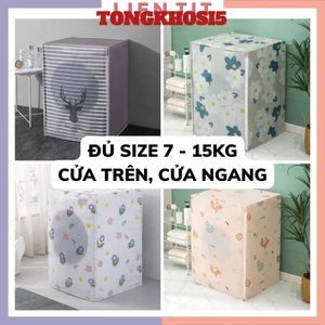 Bọc Máy Giặt Cửa Ngang Cửa Trên Loại Dày Chống Bụi Chống Nước, Áo Trùm Máy Giặt 7, 8, 9, 10kg Che Phủ Kín Thân Máy 9659