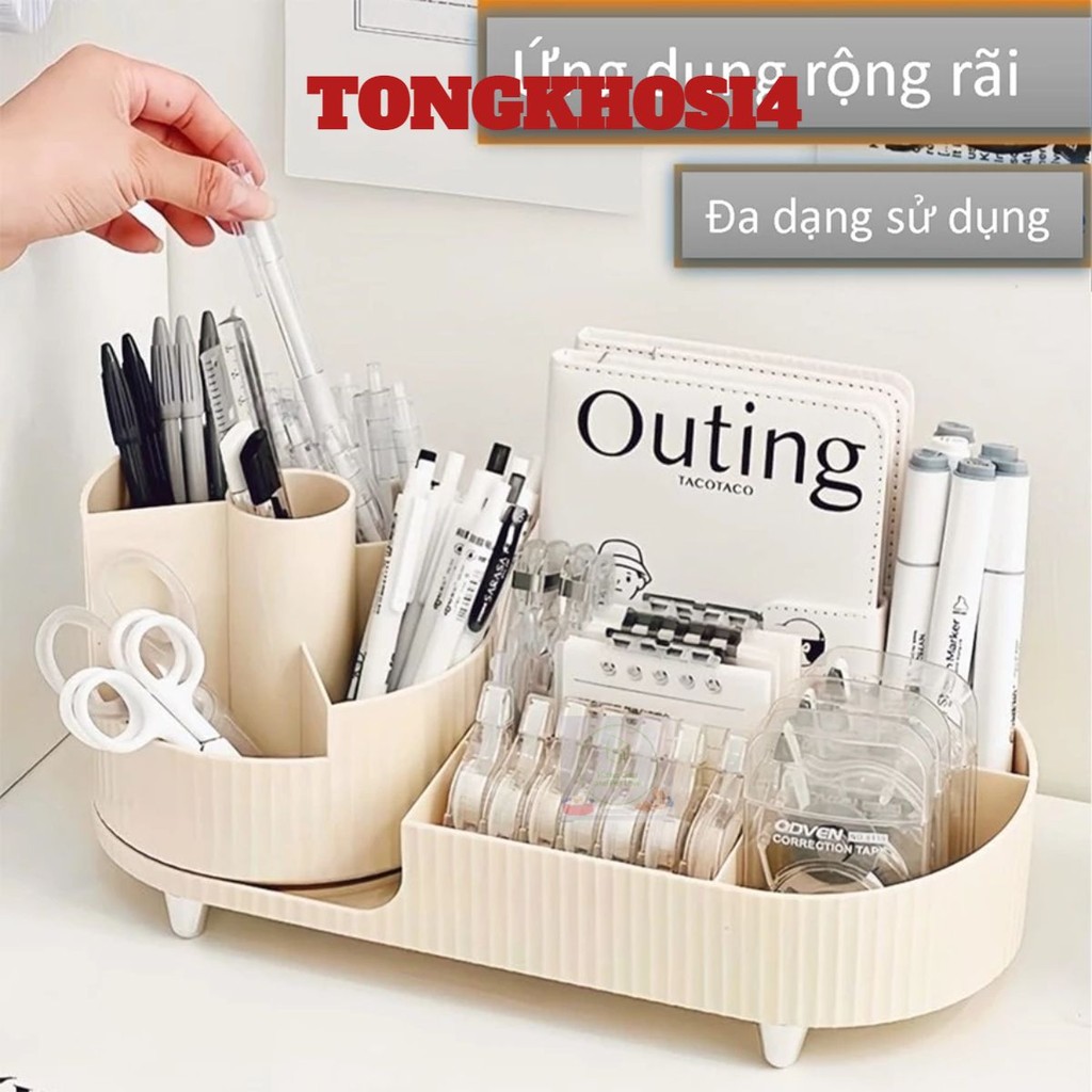 kệ đựng mỹ phẩm sang trọng, kệ mỹ phẩm để bàn có khay xoay 360 độ, đựng đồ trang sức X3603