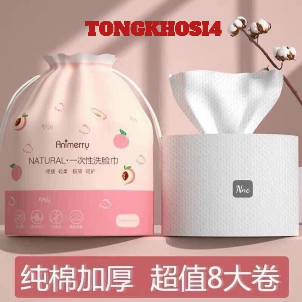 KHĂN LAU MẶT DÙNG 1 LẦN 100% BÔNG TỰ NHIÊN - CUỘN KHĂN GIẤY LAU MẶT ĐA NĂNG