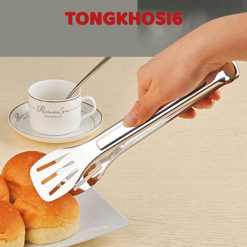 (COMBO 10)Kẹp Inox Gắp Đồ Nướng, Thức Ăn Có Khía - Kẹp Gắp Thực Phẩm, Chiên Đồ Ăn Chất Liệu Inox 304 - Dụng Cụ Nhà Bếp T