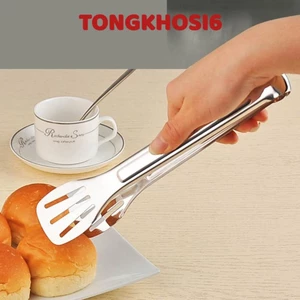 Kẹp Inox Gắp Đồ Nướng, Thức Ăn Có Khía - Kẹp Gắp Thực Phẩm, Chiên Đồ Ăn Chất Liệu Inox 304 - Dụng Cụ Nhà Bếp T