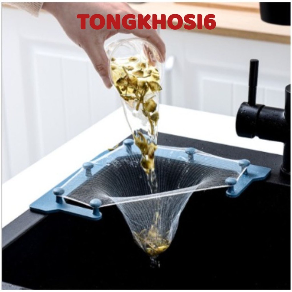 Túi Lọc Rác, Lưới Lọc Rác Thức Ăn Thừa Hình Tam Giác Gắn Bồn Rửa Chén, Giá Lưới Lọc Thức Ăn Thừa - Túi Lọc Rác Bồn Rửa