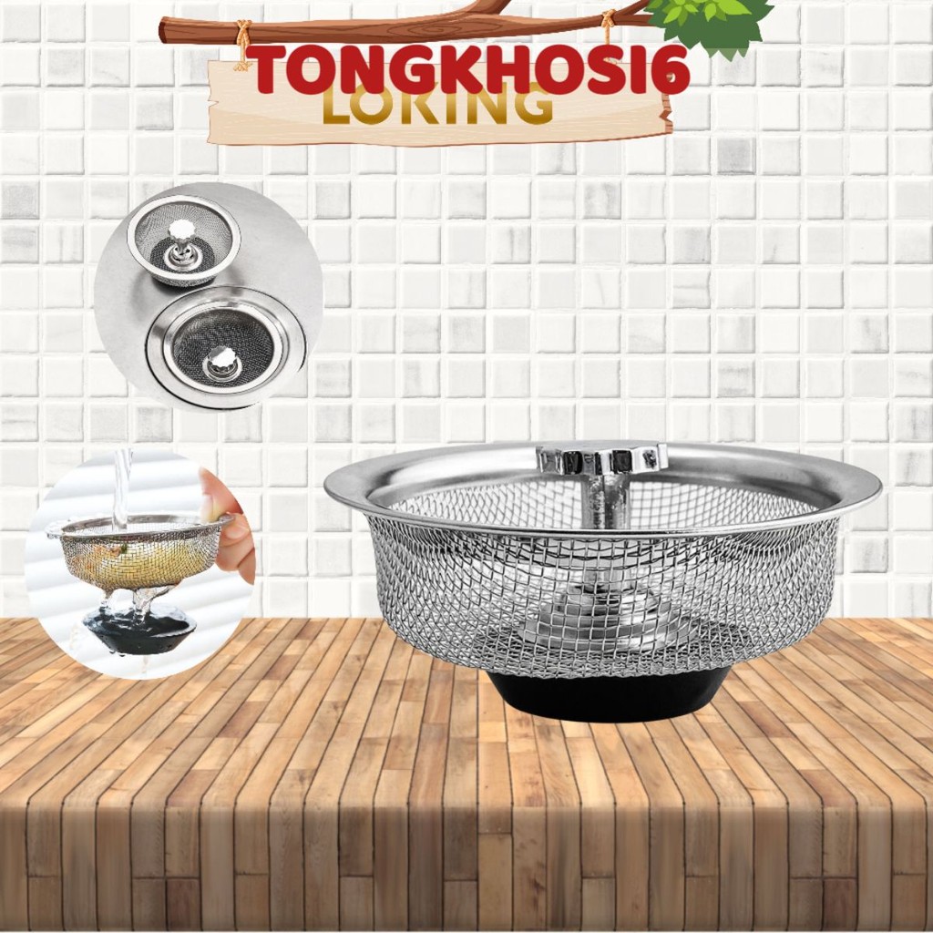 (COMBO 10)Giỏ Lọc Rác Inox Cao Cấp Đậy Bồn Rửa Chén Bát Thoát Nước Nhanh, Rọ Lọc Rác Bồn Rửa Chén Bát, Lưới Inox Có Núm