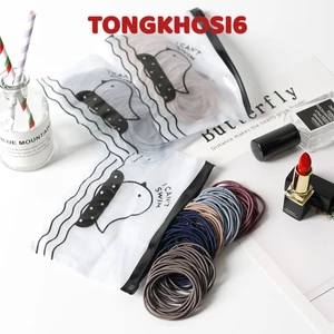 Set 100 Dây Chun Buộc Tóc Trơn Đựng Túi Zip Mix Màu Xinh Xắn- Dây Chun Buộc Tóc Chính Hãng MÃ: 3656