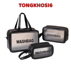 SET 3 Túi đựng mỹ phẩm du lịch WashBag trong suốt tiện ích, Túi Du Lịch Trong Suốt Chống Thấm MÃ: 965586
