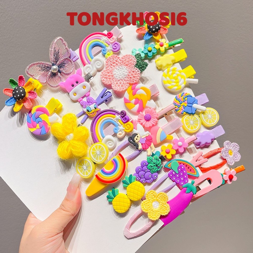 Set 14 Kẹp Tóc Thiết Kế Nhỏ Xinh Thời Trang Phong Cách Hàn Quốc,  Kẹp Tóc Mái Dễ Thương Xinh Xắn Dành Cho Bé Gái MÃ: 96