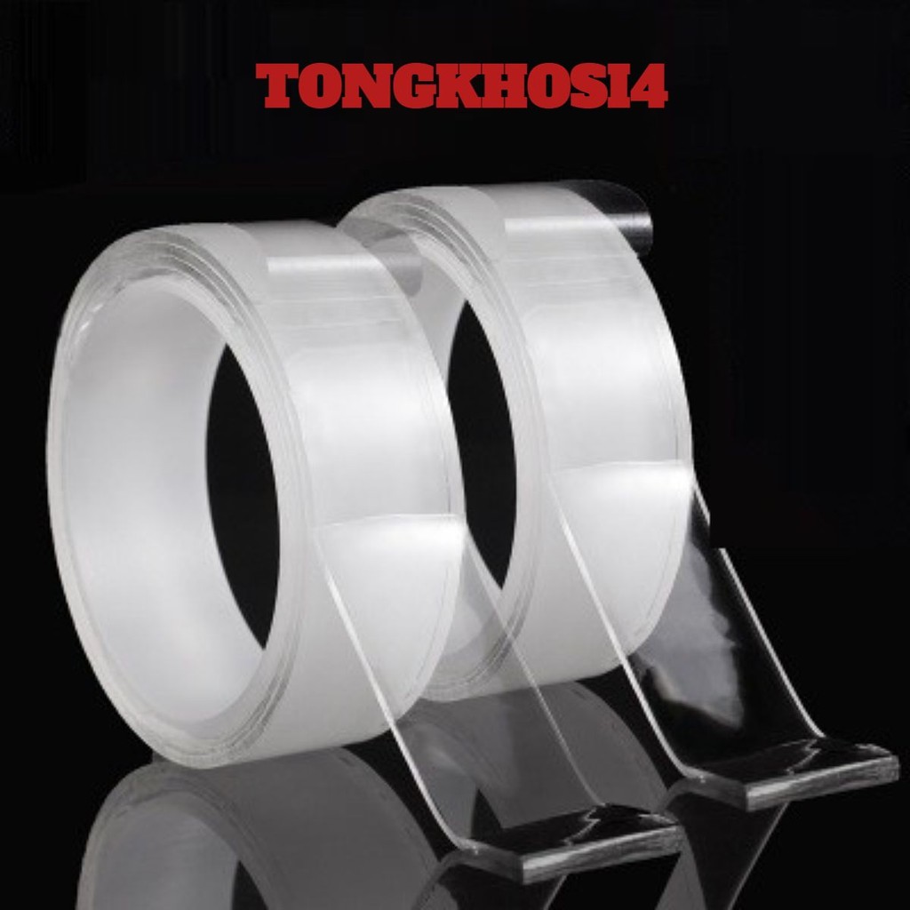 Băng Dính 2 Mặt Siêu Dính Băng Keo Nano Trong Suốt 3cm*3m Dán Tường Dính Mọi Bề Mặt Tiện Lợi