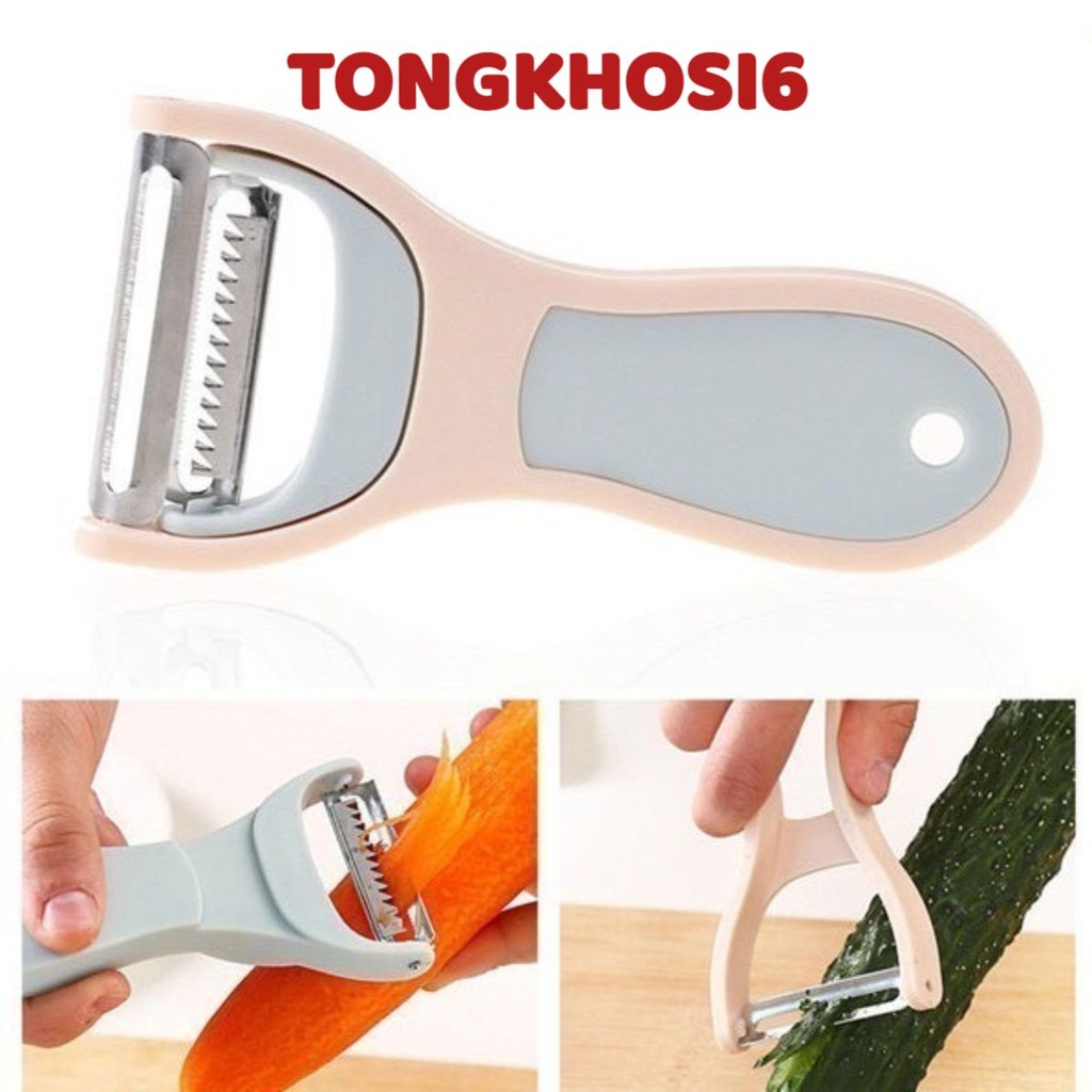 (COMBO 10)Dụng Cụ Bào Vỏ Thông Minh KONOHA, Nạo Sợi Rau Củ Quả 2in1- Dao Bào 2 Trong 1 Bằng Thép Không G