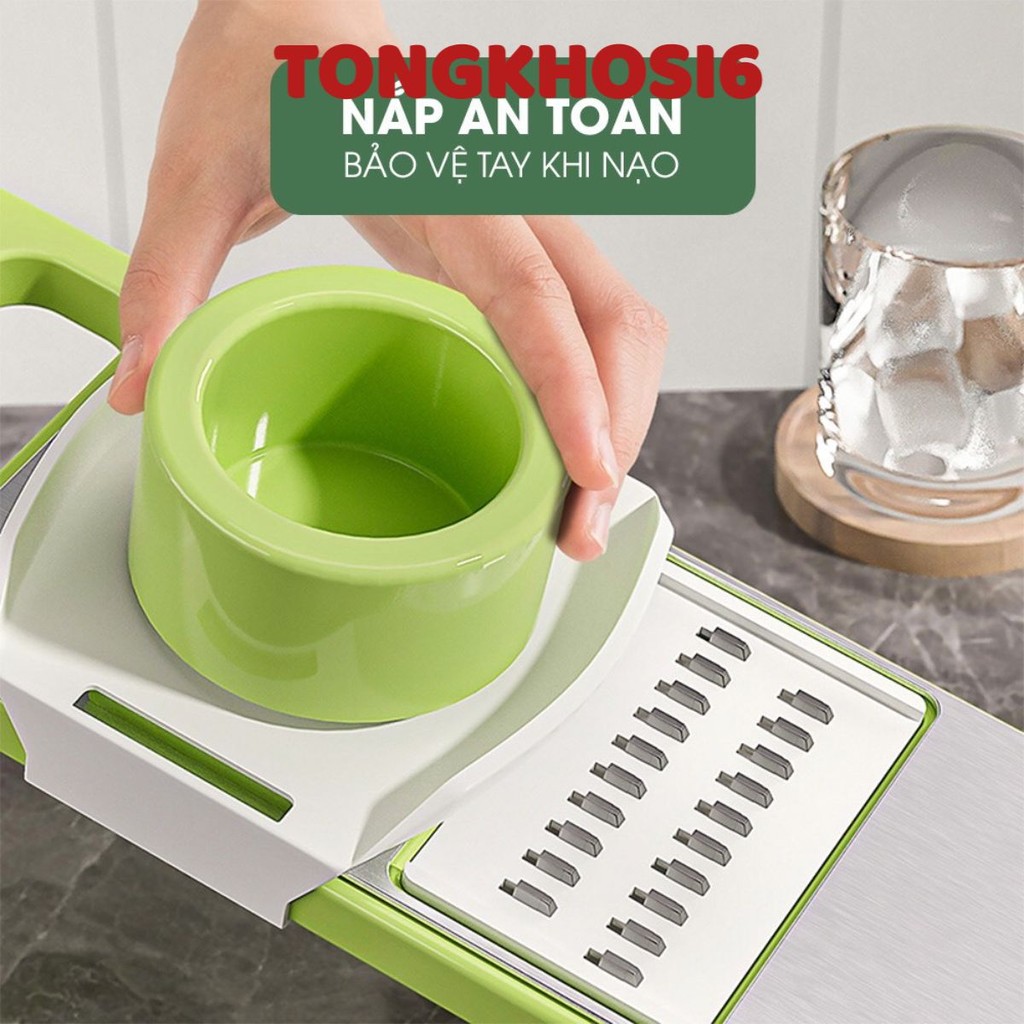 Bộ Nạo Rau Củ Quả 5 Lưỡi Dao, Inox 304 Không Gỉ, Dụng Cụ Bào Rau Củ Đa Năng Cao Cấp