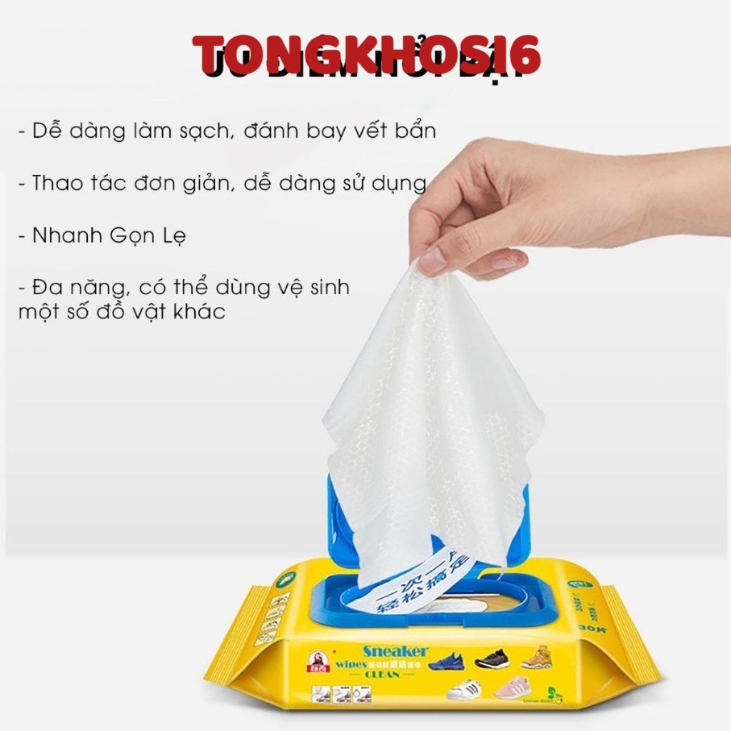 Khăn Giấy Lau Giày Sneaker Thần Thánh Bịch 40 Tờ - Giấy ướt lau túi xách giày dép , Khăn vệ sinh giày túi xách balo