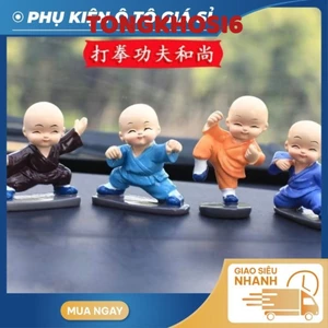 SET 4 TƯỢNG Tứ không-Múa Kiếm,Võ Say,Tập Võ,Quét Rác,Tượng Trang Trí Ô Tô Nhà cửa ở đâu có phật ở đó có bình an