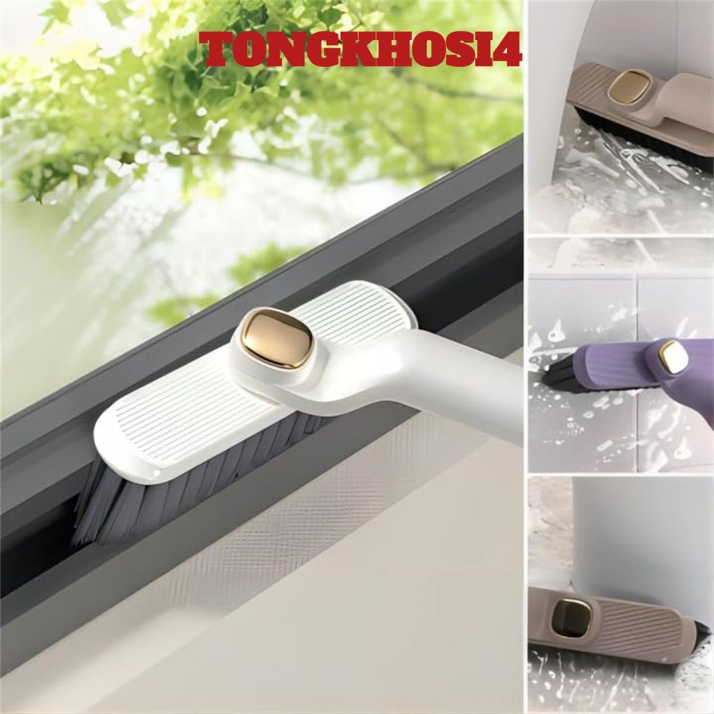 (COMBO 2) Chổi Vệ Sinh Đầu Xoay 360 Độ, Cây Chà Sàn Nhà Tắm