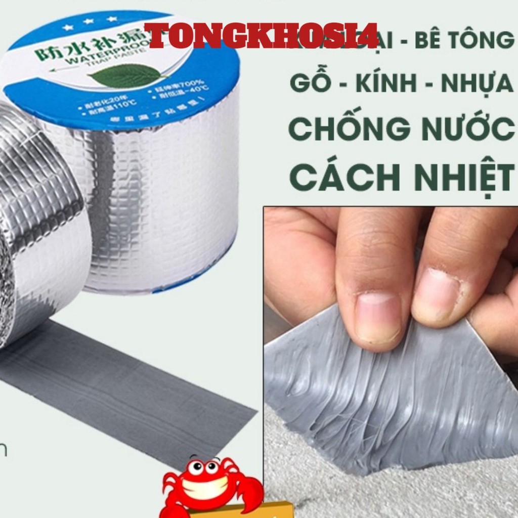 Cuộn 5 mét băng keo dán rộng 5cm/ 10cm/ 20cm- Miếng dán siêu dính - Miếng dán chống thấm nước - Keo chống dột TRAP PASTE