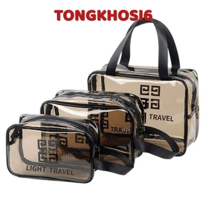 SET3 túi trong suốt đựng đồ, mỹ phẩm du lịch thời trang