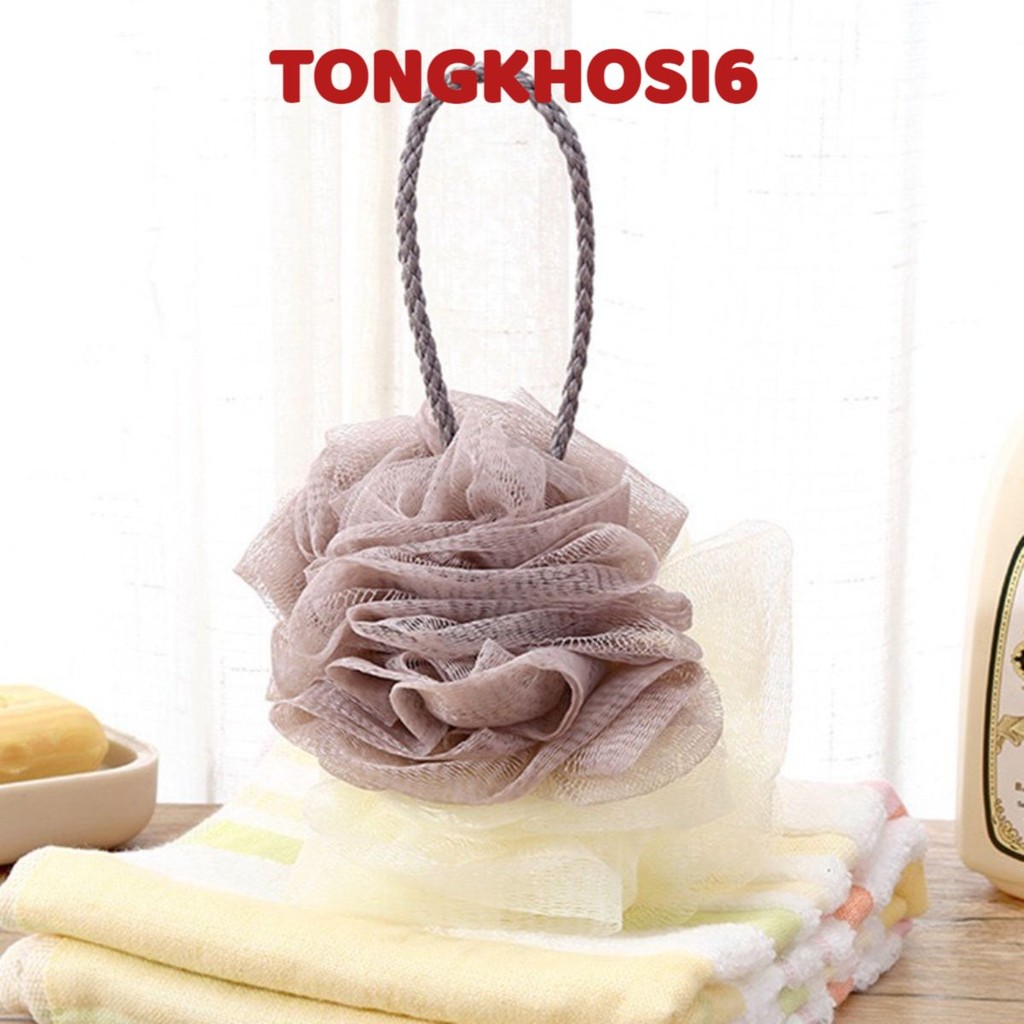 Bông tắm tròn tạo bọt tẩy da chết tiện dụng
