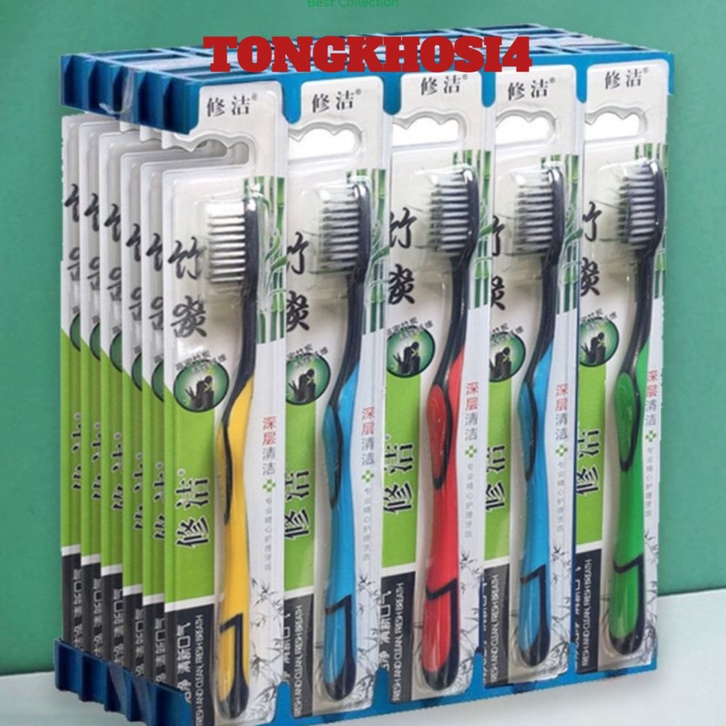 [COMBO 10]Bàn Chải Đánh Răng Than Tre - Bàn Chải Bossi 921 Hàn Quốc Chính Hãng - MÃ: AK93863