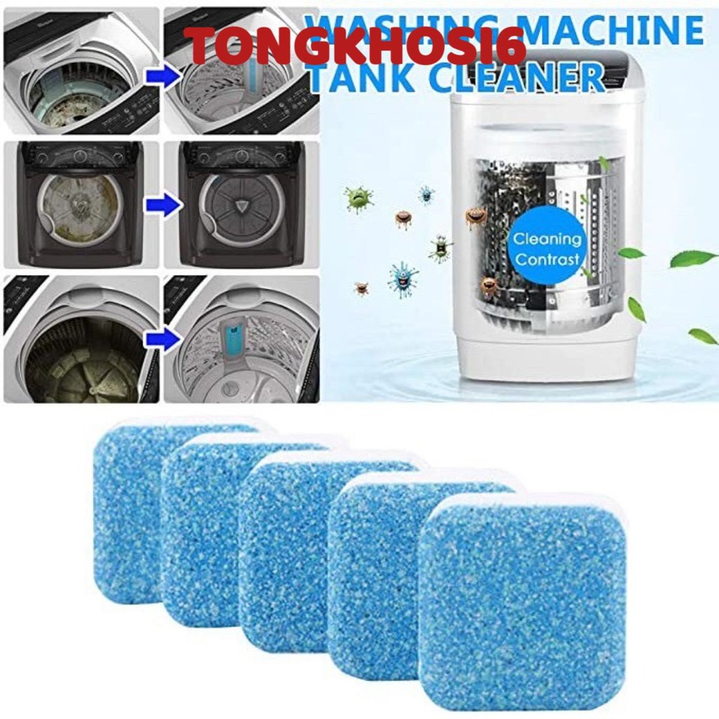Hộp 12 Viên Tẩy Vệ Sinh Lồng Máy Giặt - Diệt Khuẩn - Tẩy Cặn Bẩn Máy Giặt