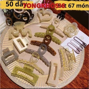 Set 67 Món Kẹp Tóc Phong Cách Hàn Quốc Gồm 17 Kẹp + 50 Dây Buộc Tóc