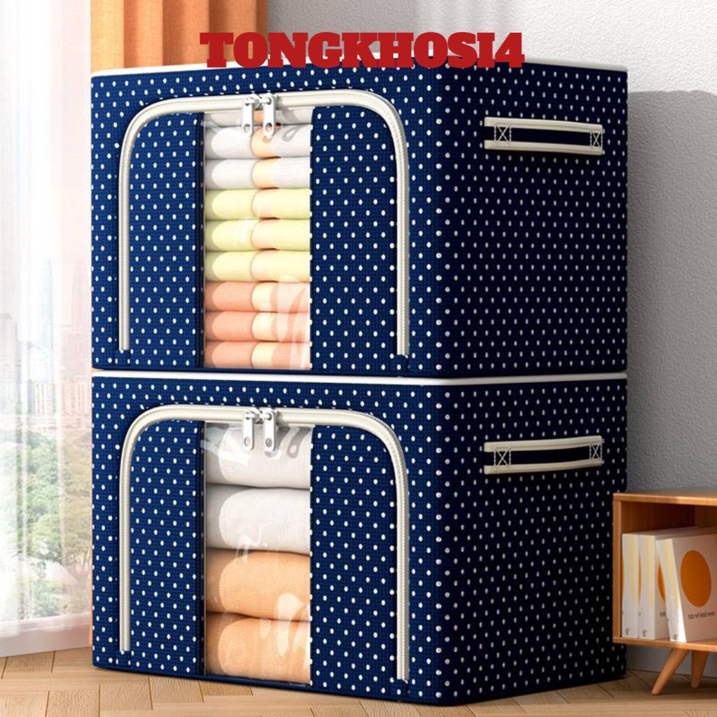 Hộp Vải Đựng Quần Áo Túi Vải KHUNG THÉP 150L Túi Đựng Quần Áo gấp hộp chơi chăn màn đồ đa năng storage box