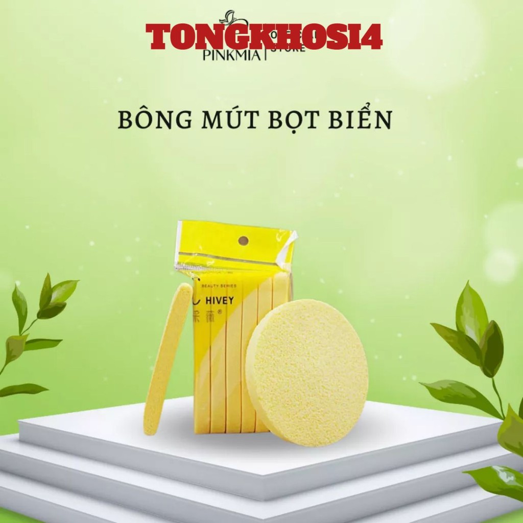 (Loại 1) Bông Mút Bọt Biển Rửa Mặt Chivey Pinkmia Chính Hãng, Bông Nở Rửa Mặt Dai Mềm Mịn