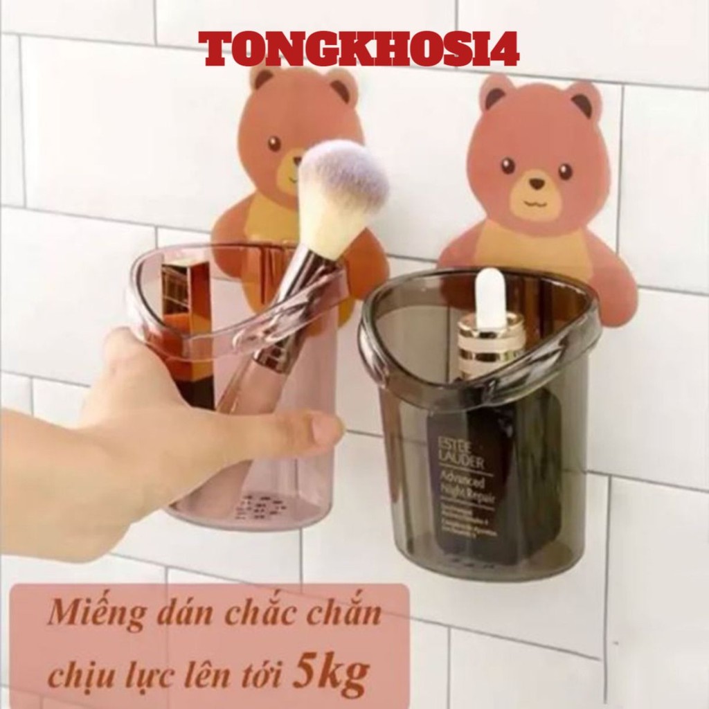 [COMBO 10] Cốc Gấu Dán Tường Đựng Bàn Chải, , Cốc Đựng Bàn Chải, Kem Đánh Răng Hình Gấu Cute Dính Tường Mã: AK566