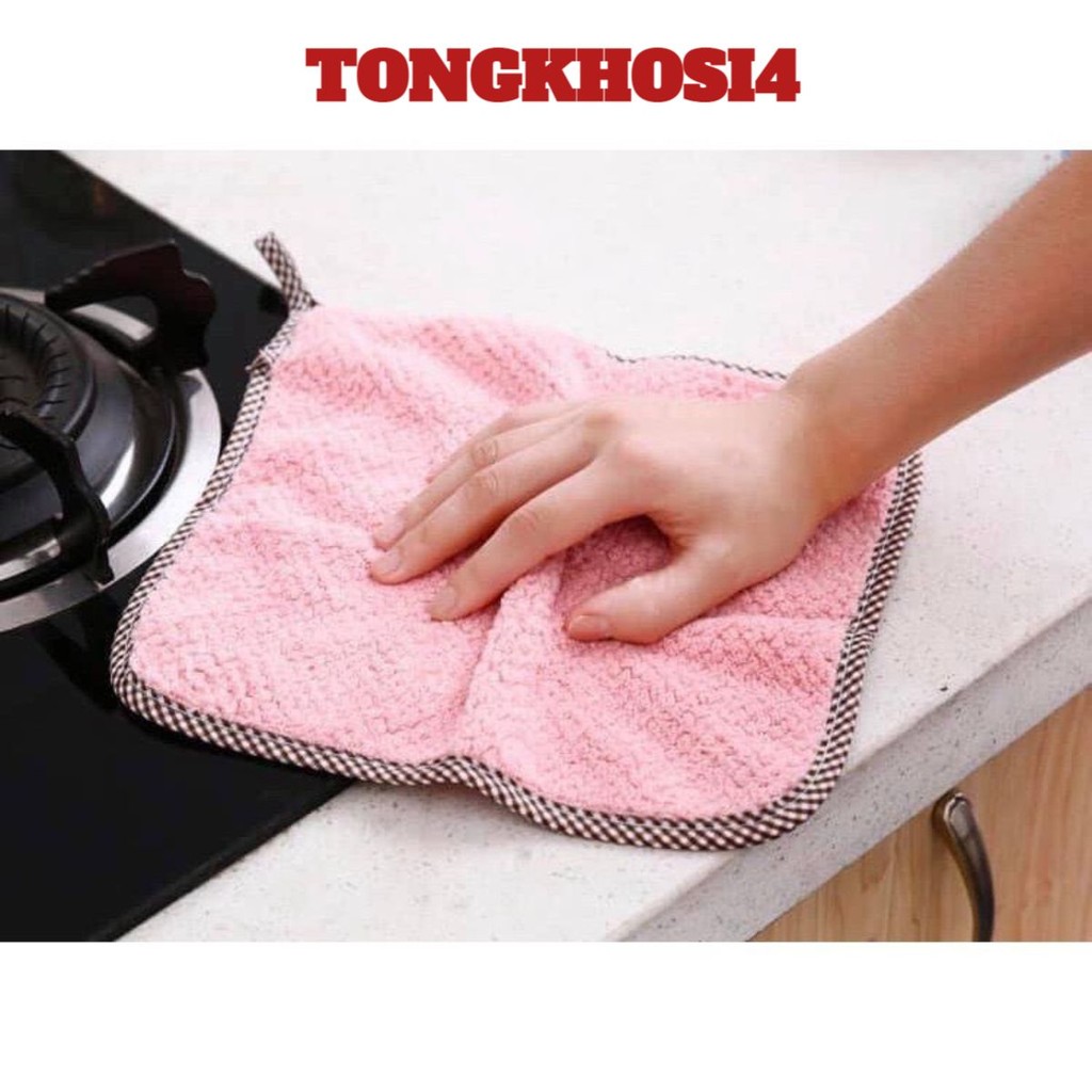 10 KHĂN LAU TAY SAN HÔ - Khăn Lau Nhà Bếp, Rửa Chén Bát, Rẻ Lau Đa Năng Siêu Thấm AK556