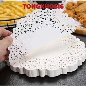Set 140 Tờ Giấy Nến Lót Thấm Hút Dầu Mỡ Nồi Chiên Không Dầu, Lót Đĩa Dập Hoa Văn