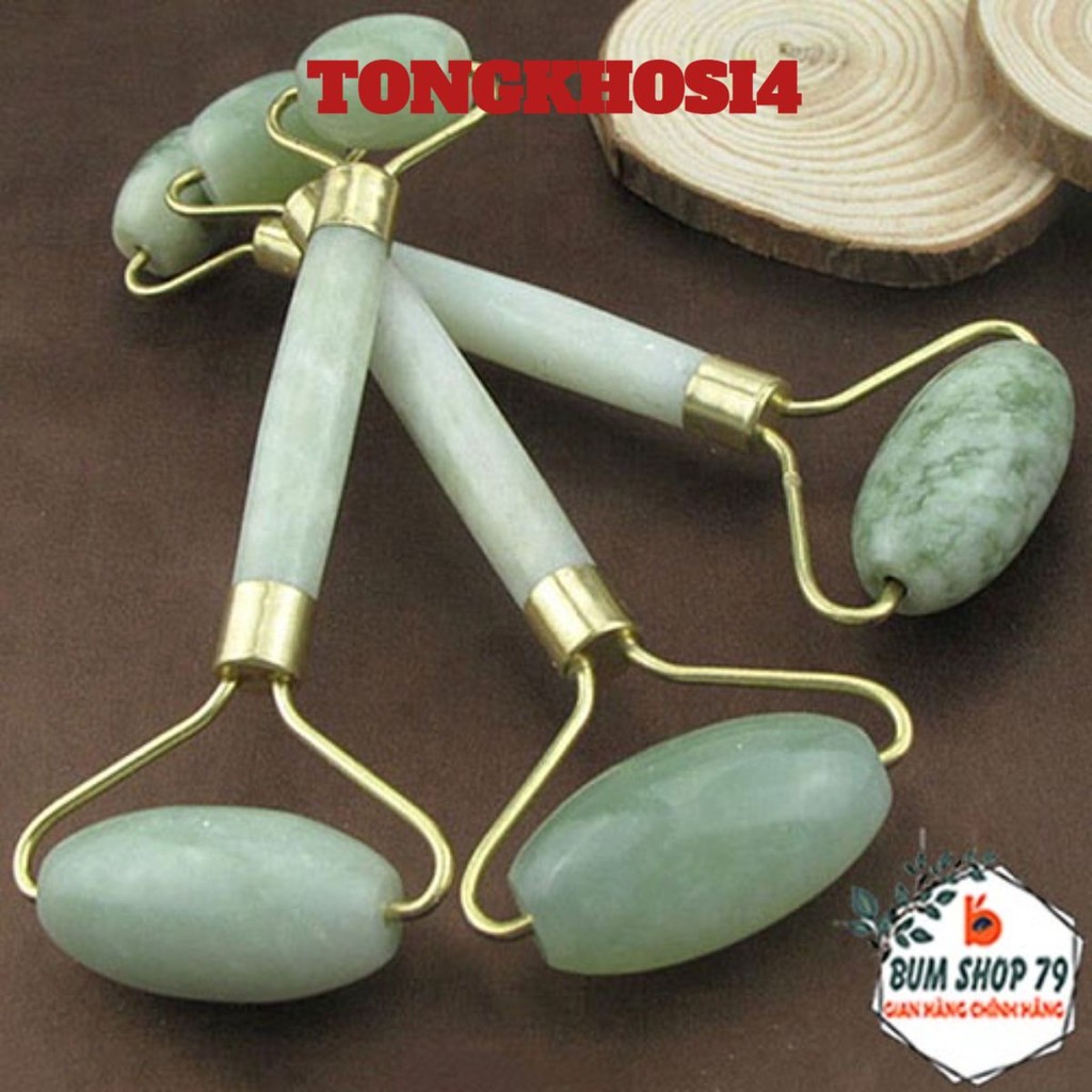 Cây Lăn Massage Mặt Bằng Đá Cẩm Thạch 2 Đầu , Thanh Lăn Massage Mặt Trị Liệu Bằng Đá Cẩm Thạch