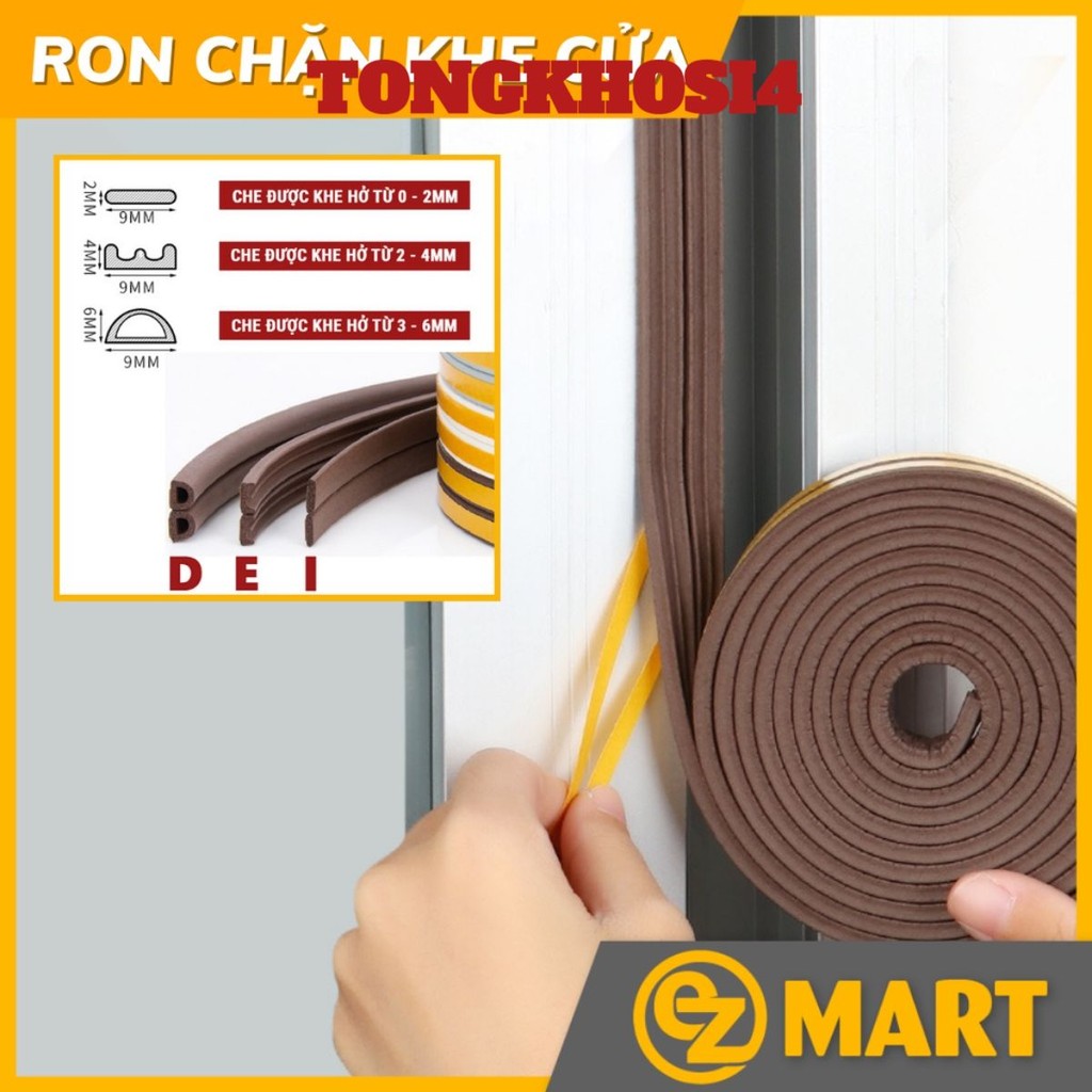 6 Mét Chặn Cửa, Ron Dán Khung Cửa, Lấp Kín Khe Hở, Chặn Nước, Cách Âm, Chống Thoát Nhiệt, Va Đập - Dán Được Mọi Loại Cửa