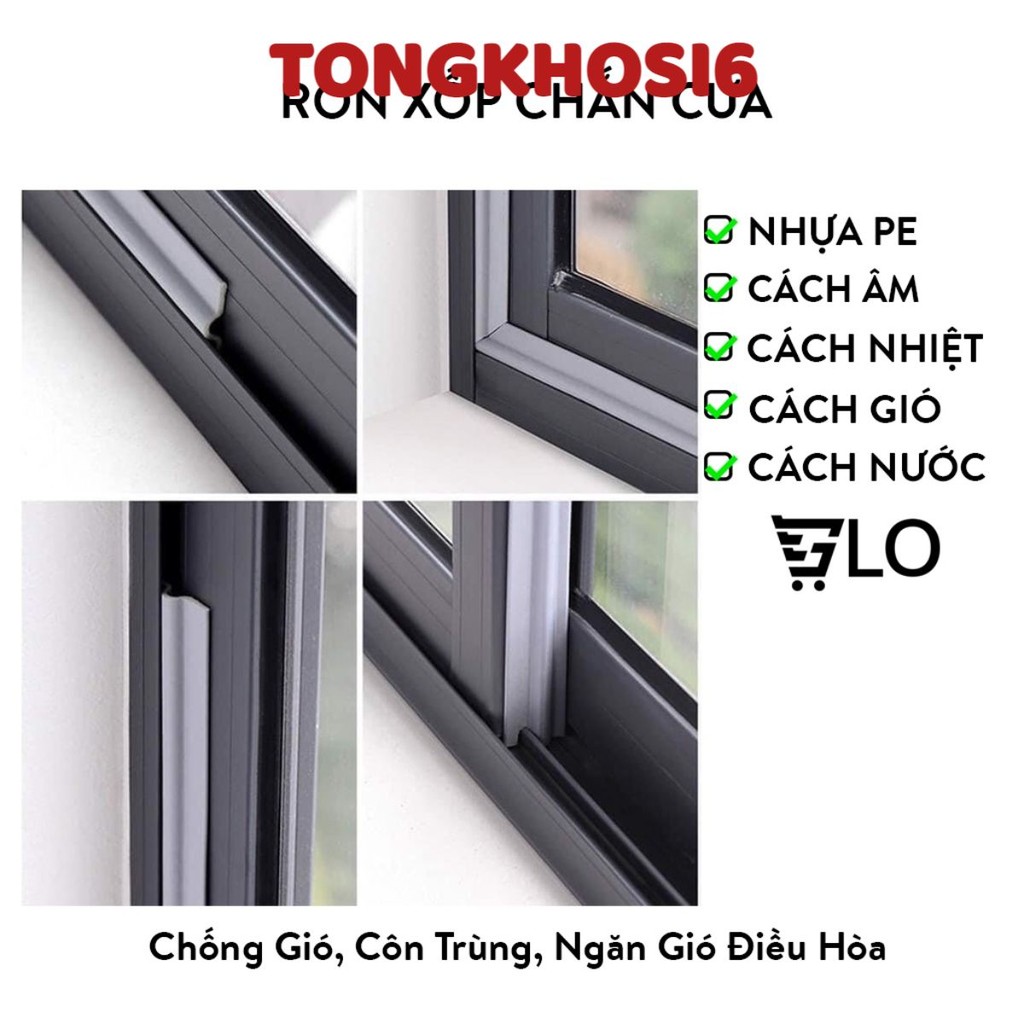 [COMBO 10] Ron Xốp Dán Che Khe Cửa, Ron Dán Chân Cửa Bằng Nhựa PE, Chắn Gió Lùa, Cách Âm, Cách Nhiệt, Chặn Côn Trùng