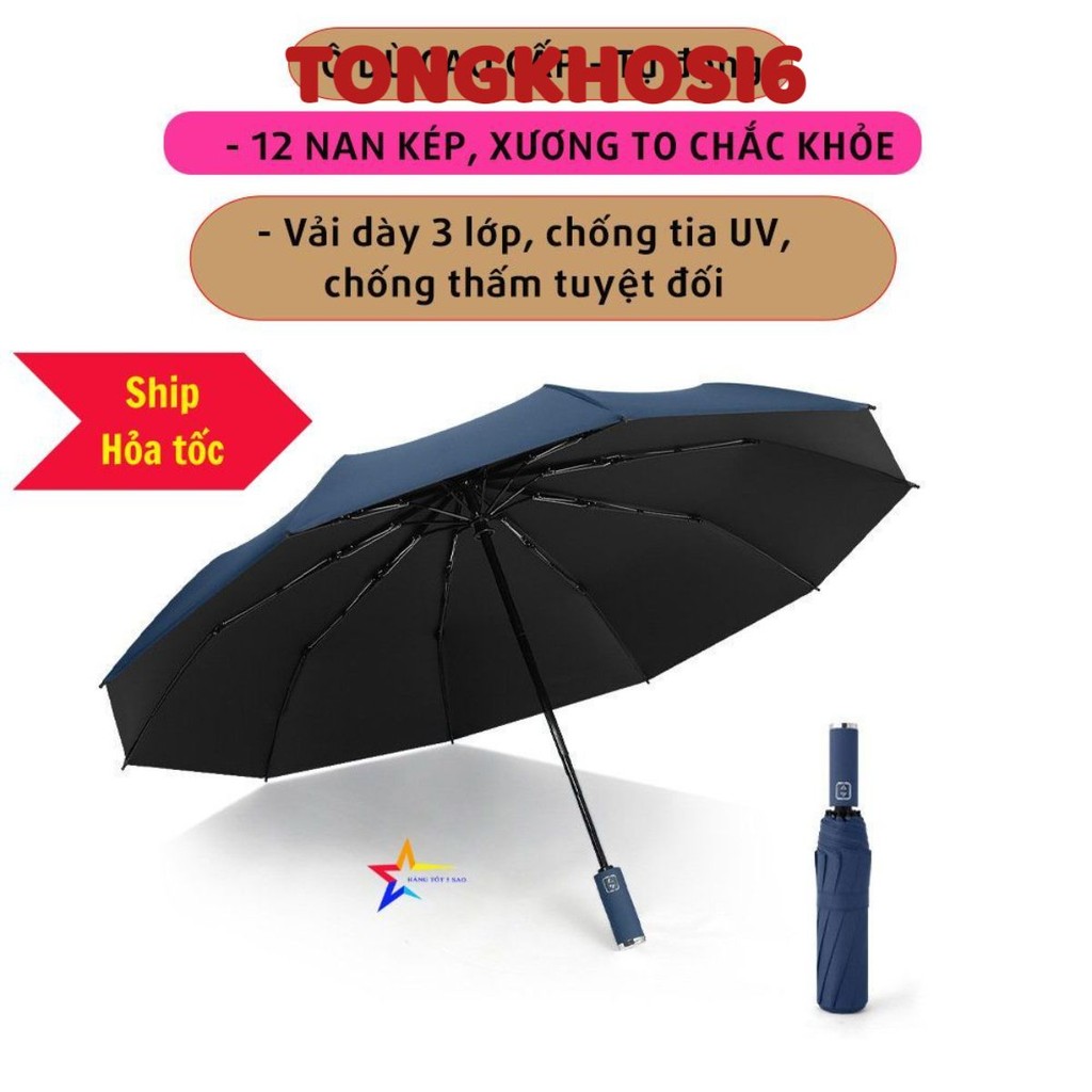Ô Dù Cao Cấp Che Mưa Đi Nắng, Ô 12 Nan 8 Nan Mở Tự Động Gấp Nhỏ Gọn Cầm Tay 2 Chiều Cỡ Lớn To Cho Xe Hơi Ô Tô Chống Thấm