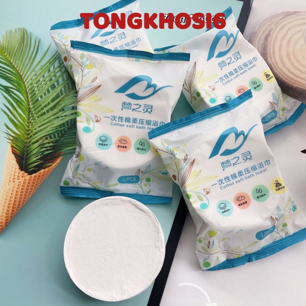 Combo Khăn Tắm Du Lịch Dùng Một Lần Dạng Viên Nén 70x140Cm An Toàn,  Khăn Tắm Du Lịch Vệ Sinh 35649