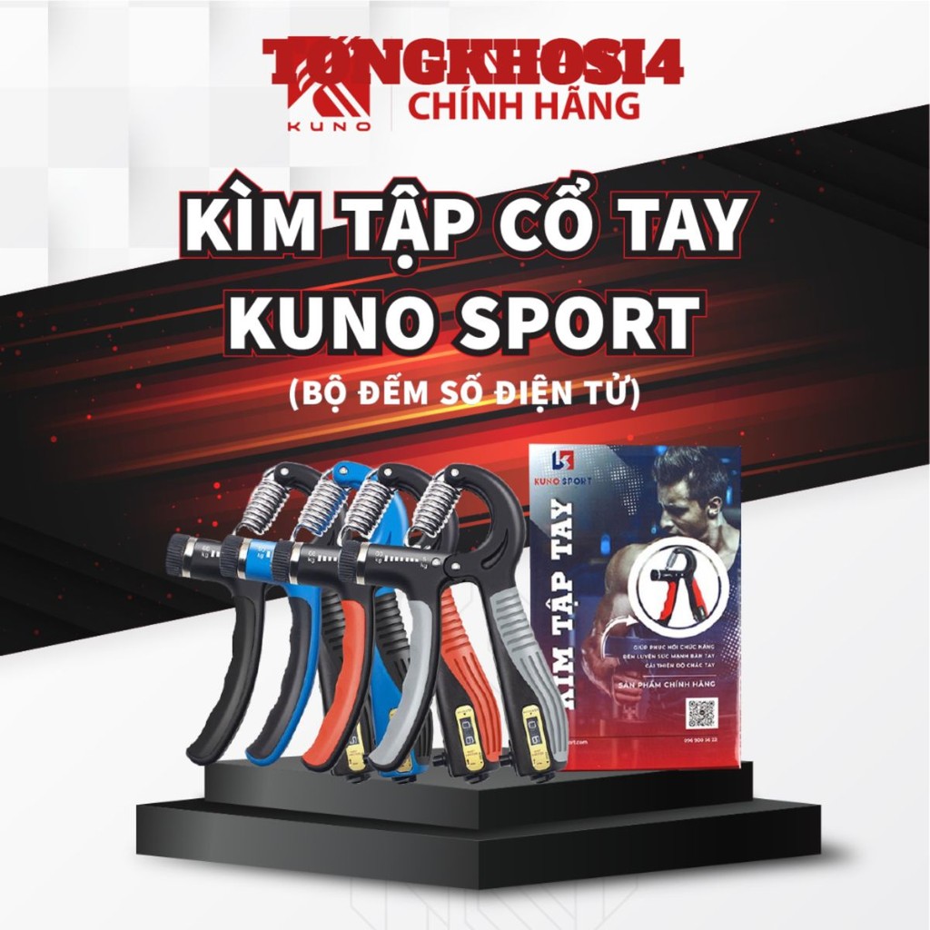Kìm bóp tập cơ tay KUNO kìm tập tay chữ R tập cơ bàn tay cẳng tay, phù hợp chơi thể thao, tập gym, chỉnh lực 5 - 60kg