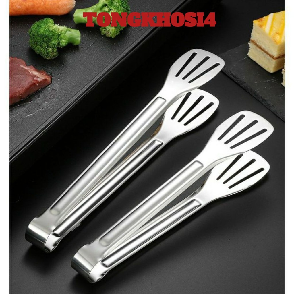 (COMBO 5) Kẹp Inox Gắp Bánh (U11) trộn salad thức ăn nhiều kích cỡ