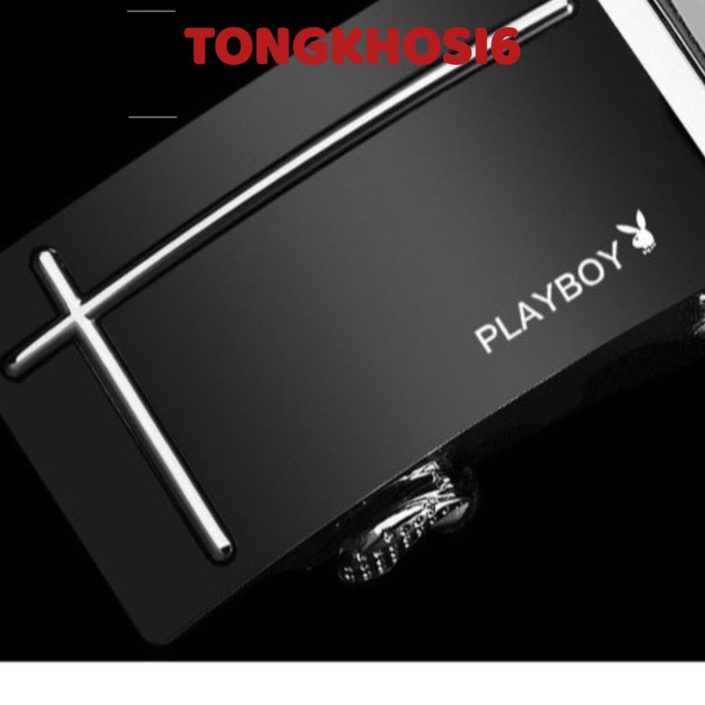 Dây Nịt Nam Da Bò 100% Chính Hãng Mạ Bạc Nam Tính.  Thắt Lưng Da Nam Hàng Hiệu PLAYBOY Khóa Cài Cao Cấp MÃ: GC305