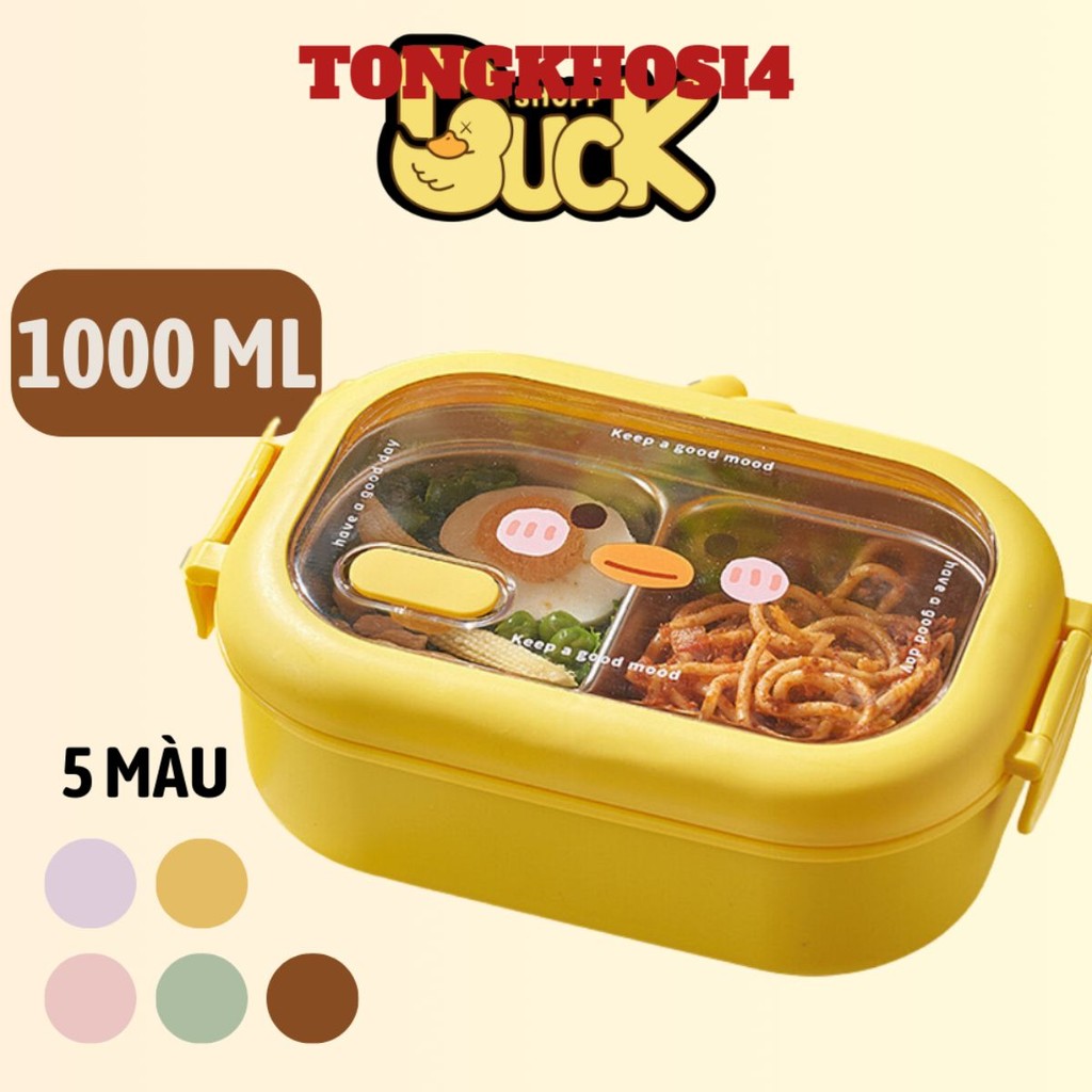 Hộp Đựng Cơm Bằng Thép Không Gỉ inox304 1000ml Tiện Lợi Fly NomoDuck